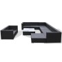 Set muebles de jardín 10 piezas y cojines ratán sintético negro de vidaXL, Conjuntos de jardín - Ref: Foro24-41876, Precio: 1...