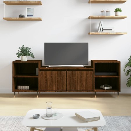 Oak brown plywood TV cabinet 160x35x55 cm by , TV Furniture - Ref: Foro24-831339, Price: 94,45 €, Discount: %