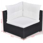 Set muebles de jardín 10 piezas y cojines ratán sintético negro de vidaXL, Conjuntos de jardín - Ref: Foro24-41876, Precio: 1...