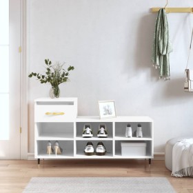 Glossy white plywood shoe cabinet 102x36x60 cm by , Shoe racks and shoe organizers - Ref: Foro24-831358, Price: 48,99 €, Disc...