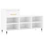 Mueble zapatero madera contrachapada blanco brillo 102x36x60 cm de , Zapateros y organizadores de calzado - Ref: Foro24-83135...