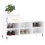 Mueble zapatero madera contrachapada blanco brillo 102x36x60 cm de , Zapateros y organizadores de calzado - Ref: Foro24-83135...