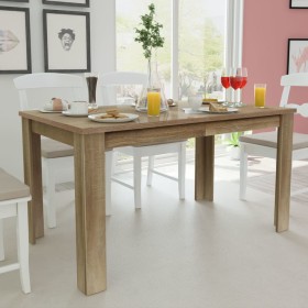 Oak dining table 140x80x75 cm by vidaXL, Kitchen and dining tables - Ref: Foro24-243055, Price: 126,22 €, Discount: %