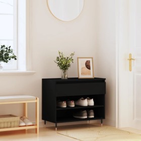 Black plywood shoe cabinet 70x36x60 cm by , Shoe racks and shoe organizers - Ref: Foro24-831429, Price: 46,34 €, Discount: %