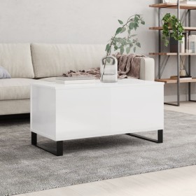 Couchtisch aus glänzend weißem Sperrholz, 90 x 44,5 x 45 cm von , Couchtisch - Ref: Foro24-830982, Preis: 76,99 €, Rabatt: %