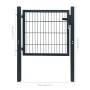 Puerta de valla metálica acero gris antracita 105x150 cm de vidaXL, Puertas de jardín - Ref: Foro24-142026, Precio: 192,09 €,...