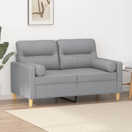 2-Sitzer-Sofa mit hellgrauen Stoffkissen 120 cm von , Sofas - Ref: Foro24-3200813, Preis: 251,69 €, Rabatt: %