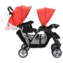 Carrito para 2 niños tandem de acero rojo y negro de vidaXL, Cochecitos de bebé - Ref: Foro24-10111, Precio: 208,20 €, Descue...