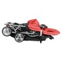 Carrito para 2 niños tandem de acero rojo y negro de vidaXL, Cochecitos de bebé - Ref: Foro24-10111, Precio: 208,20 €, Descue...