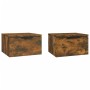 Wall bedside tables 2 pcs smoked oak color 34x30x20 cm by , Lockers and storage cabinets - Ref: Foro24-817088, Price: 39,30 €...