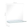 Wall mirror with tempered glass shelf 60x60 cm by , Mirrors - Ref: Foro24-249439, Price: 45,38 €, Discount: %