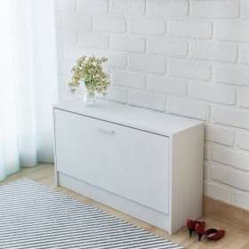 White shoe bench 80x24x45 cm by vidaXL, Shoe racks and shoe organizers - Ref: Foro24-243050, Price: 63,23 €, Discount: %