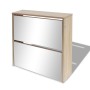 Schuhschrank 2 Spiegelfächer eichefarben 63x17x67cm von vidaXL, Schuhregale und Schuhorganisatoren - Ref: Foro24-243045, Prei...