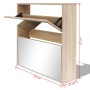 Shoe cabinet 2 mirror compartments oak color 63x17x67cm by vidaXL, Shoe racks and shoe organizers - Ref: Foro24-243045, Price...