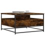 Smoked oak engineered wood coffee table 80x80x45 cm by , Coffee table - Ref: Foro24-835291, Price: 84,55 €, Discount: %