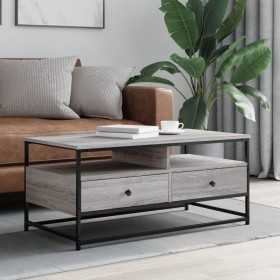 Mesa de centro madera de ingeniería gris Sonoma 100x51x45 cm de , Mesas de centro - Ref: Foro24-835287, Precio: 84,99 €, Desc...