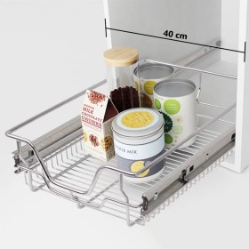 Removable wire trays 2 pcs silver 400 mm by vidaXL, Kitchen utensil containers - Ref: Foro24-50479, Price: 57,99 €, Discount: %