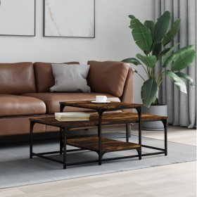 Smoked oak engineered wood coffee table 102x60x45 cm by , Coffee table - Ref: Foro24-835316, Price: 43,09 €, Discount: %