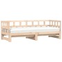 Trundle sofa bed solid pine wood 90x190 cm by , Beds and slatted bases - Ref: Foro24-836210, Price: 154,99 €, Discount: %