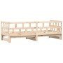 Trundle sofa bed solid pine wood 90x190 cm by , Beds and slatted bases - Ref: Foro24-836210, Price: 154,99 €, Discount: %