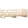 Trundle sofa bed solid pine wood 90x200 cm by , Beds and slatted bases - Ref: Foro24-836204, Price: 159,13 €, Discount: %