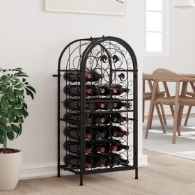 Wine rack for 33 bottles black wrought iron 45x36x100 cm by , Wine racks - Ref: Foro24-358369, Price: 101,16 €, Discount: %