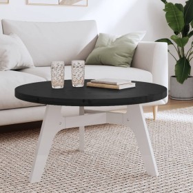 Round table top solid black pine wood Ø80x3 cm by , Table tops - Ref: Foro24-833672, Price: 101,99 €, Discount: %