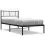 Estructura de cama con cabecero metal negro 107x203 cm de , Camas y somieres - Ref: Foro24-372175, Precio: 63,27 €, Descuento: %