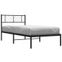 Estructura de cama con cabecero metal negro 107x203 cm de , Camas y somieres - Ref: Foro24-372175, Precio: 63,27 €, Descuento: %