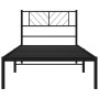 Estructura de cama con cabecero metal negro 107x203 cm de , Camas y somieres - Ref: Foro24-372175, Precio: 63,27 €, Descuento: %