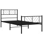 Bed frame with headboard and black metal footboard 90x190 cm by , Beds and slatted bases - Ref: Foro24-372189, Price: 75,92 €...