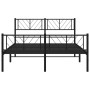 Black metal headboard and footboard bed frame 135x190 cm by , Beds and slatted bases - Ref: Foro24-372196, Price: 97,32 €, Di...