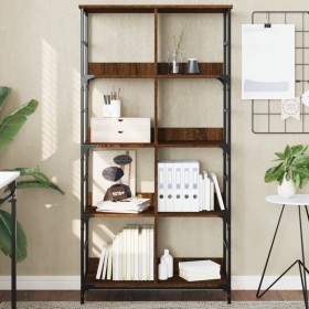 Oak brown engineered wood shelf 78.5x33x153 cm by , Bookcases and shelves - Ref: Foro24-835258, Price: 57,96 €, Discount: %