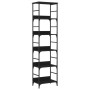 Black engineered wood shelf 50x33x188.5 cm by , Bookcases and shelves - Ref: Foro24-835279, Price: 76,36 €, Discount: %