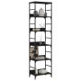 Black engineered wood shelf 50x33x188.5 cm by , Bookcases and shelves - Ref: Foro24-835279, Price: 76,36 €, Discount: %