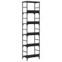 Black engineered wood shelf 50x33x188.5 cm by , Bookcases and shelves - Ref: Foro24-835279, Price: 76,36 €, Discount: %