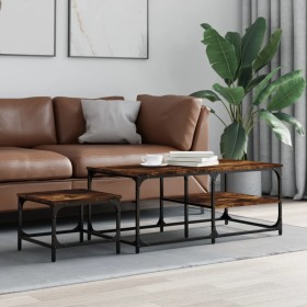 Stackable coffee tables 2 pieces engineered wood smoke oak by , Coffee table - Ref: Foro24-835396, Price: 46,28 €, Discount: %