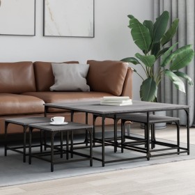 Stackable coffee tables set of 5 pieces in gray Sonoma engineered wood. by , Coffee table - Ref: Foro24-835337, Price: 89,99 ...