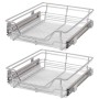 Removable wire trays, 2 units, silver, 500 mm. by vidaXL, Kitchen utensil containers - Ref: Foro24-50480, Price: 61,99 €, Dis...