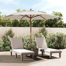 Garden umbrella with sand-colored wooden pole 299x240 cm by , Umbrellas - Ref: Foro24-363167, Price: 78,99 €, Discount: %