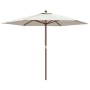 Garden umbrella with sand-colored wooden pole 299x240 cm by , Umbrellas - Ref: Foro24-363167, Price: 78,64 €, Discount: %