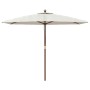 Garden umbrella with sand-colored wooden pole 299x240 cm by , Umbrellas - Ref: Foro24-363167, Price: 78,64 €, Discount: %