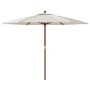 Garden umbrella with sand-colored wooden pole 299x240 cm by , Umbrellas - Ref: Foro24-363167, Price: 78,64 €, Discount: %