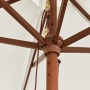 Garden umbrella with sand-colored wooden pole 299x240 cm by , Umbrellas - Ref: Foro24-363167, Price: 78,64 €, Discount: %