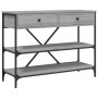 Mesa consola con cajones estantes madera ingeniería Sonoma gris de , Mesas auxiliares - Ref: Foro24-833406, Precio: 134,32 €,...