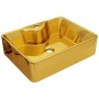 Lavabo con orificio para grifo 48x37x13,5 cm cerámica dorado de , Lavabos - Ref: Foro24-143486, Precio: 104,14 €, Descuento: %