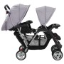 Carrito para 2 niños tandem de acero gris y negro de vidaXL, Cochecitos de bebé - Ref: Foro24-10113, Precio: 192,16 €, Descue...