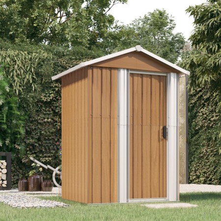 Brown galvanized steel garden shed 126x97.5x177 cm by , Sheds - Ref: Foro24-316236, Price: 170,71 €, Discount: %