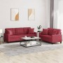 Sofa set with cushions 2 pieces red synthetic leather by , Sofas - Ref: Foro24-3201391, Price: 619,25 €, Discount: %