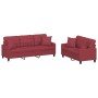 Sofa set with cushions 2 pieces red synthetic leather by , Sofas - Ref: Foro24-3201391, Price: 619,25 €, Discount: %